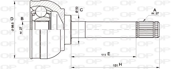 OPEN PARTS Nivelsarja, vetoakseli CVJ5563.10